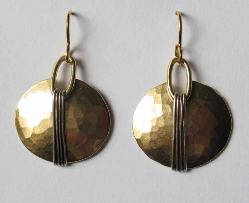 Silver or Bronze Shield Earrings
